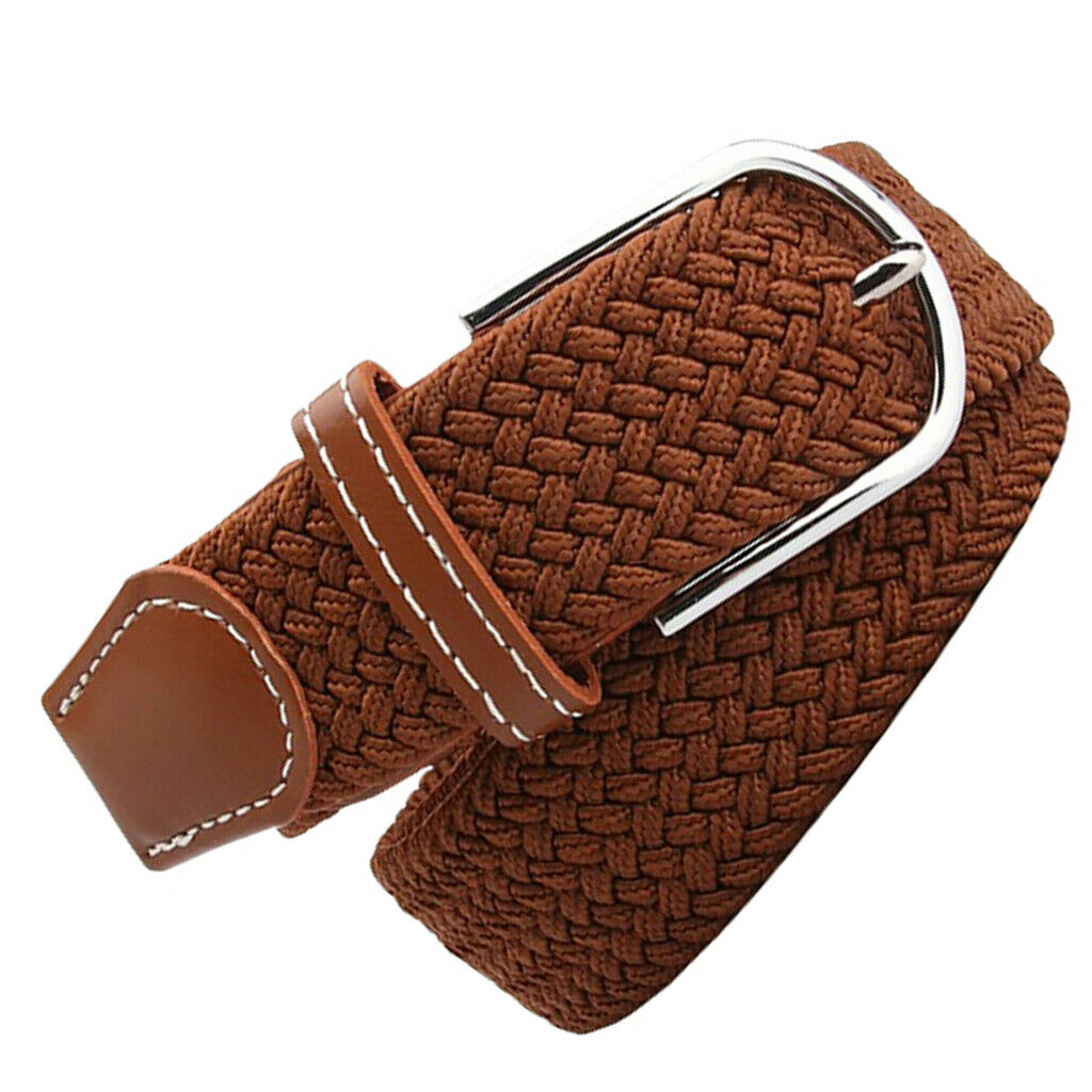2Pcs Men Knitted Canvas Belt Web Belt Work Pin Buckle Jeans Waistbelt Strap