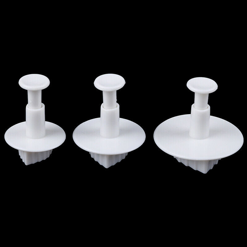 3pcs Cake Rose Leaf shaped mold Plunger Fondant Decorating Cake Cutter To.l8