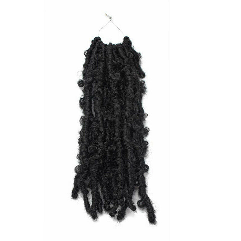 3PACK Afro Faux Locs Butterfly Locs Twist Crochet Braiding Hair Extensions Black