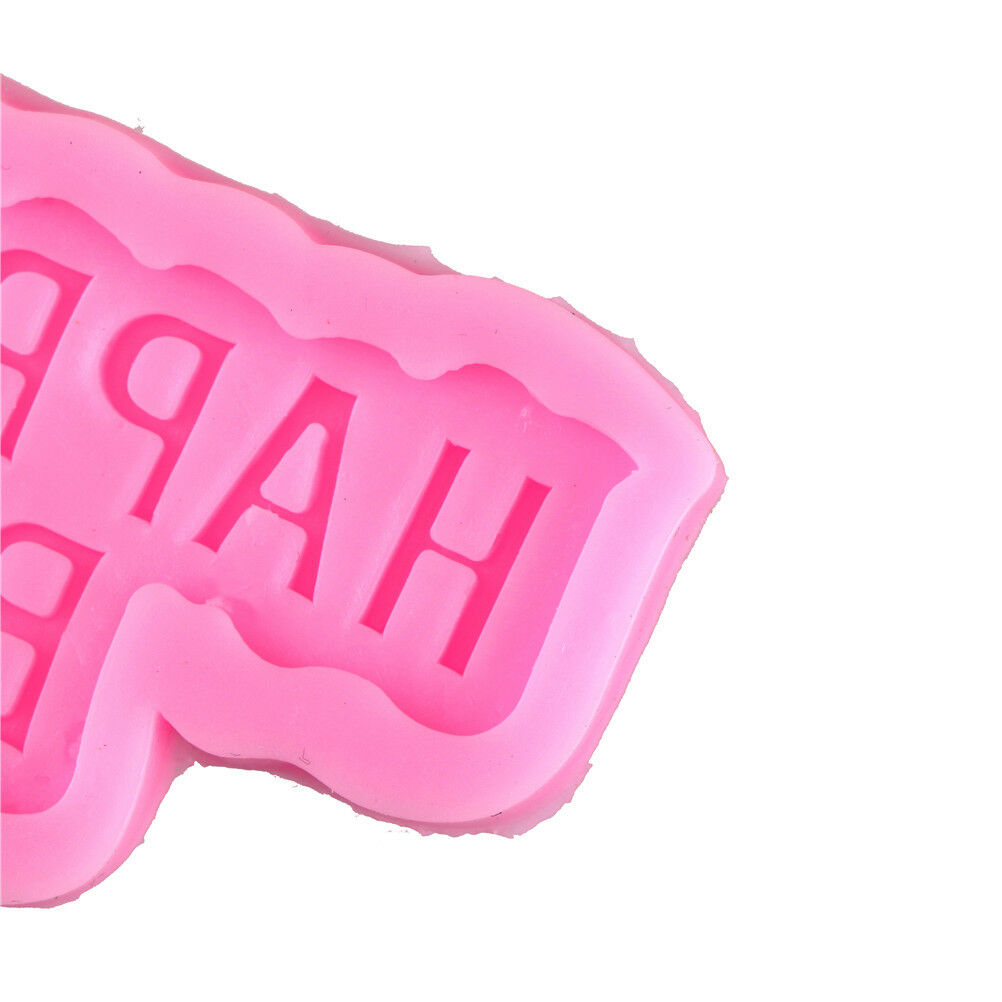Happy birthday fondant cake decorating silicone mold baking tools xmas de.l8