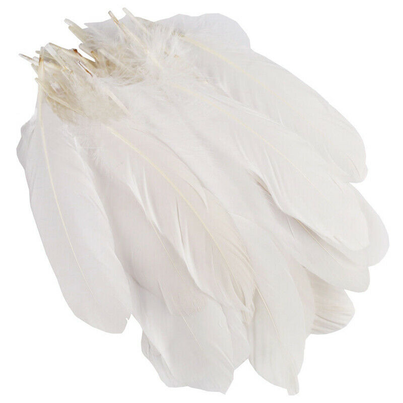 50X White Natural Goose Feathers Party Crafts DIY Decoration 6-8inch/15-20cm Kit