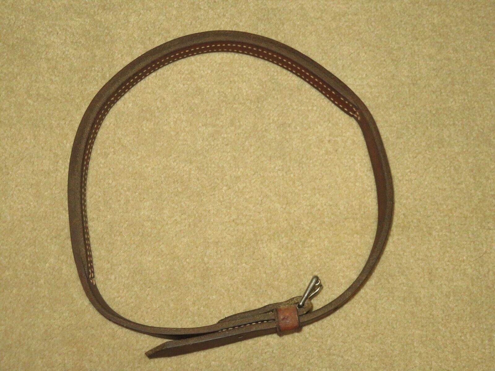 Light Use HIGH QUALITY Supple 5/8" Stitched Brown Leather Dog Collar ~ Size 26"