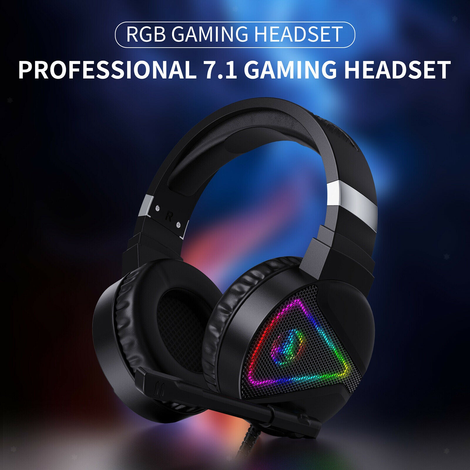 3.5mm Gaming Headsets LED Headphones Stereo Surround w/Mic Noise Canceling