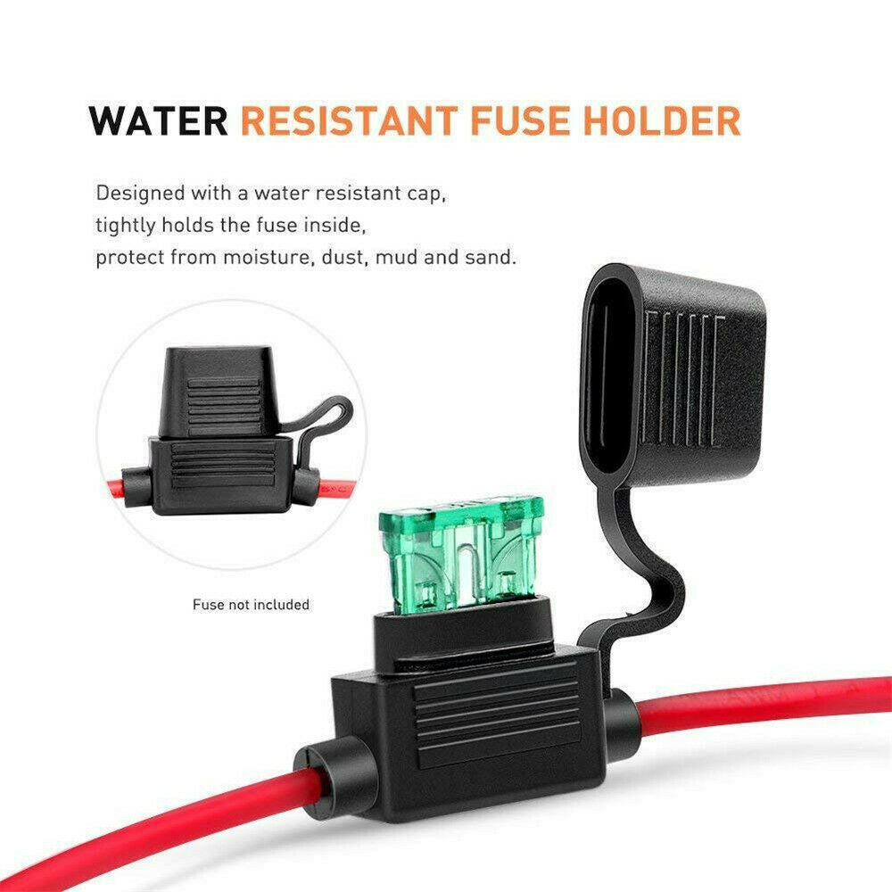5 Pack 14Gauge ATC/ATO Inline Fuse Holder with 5pcs 30A Fuse Blade for Car Boat