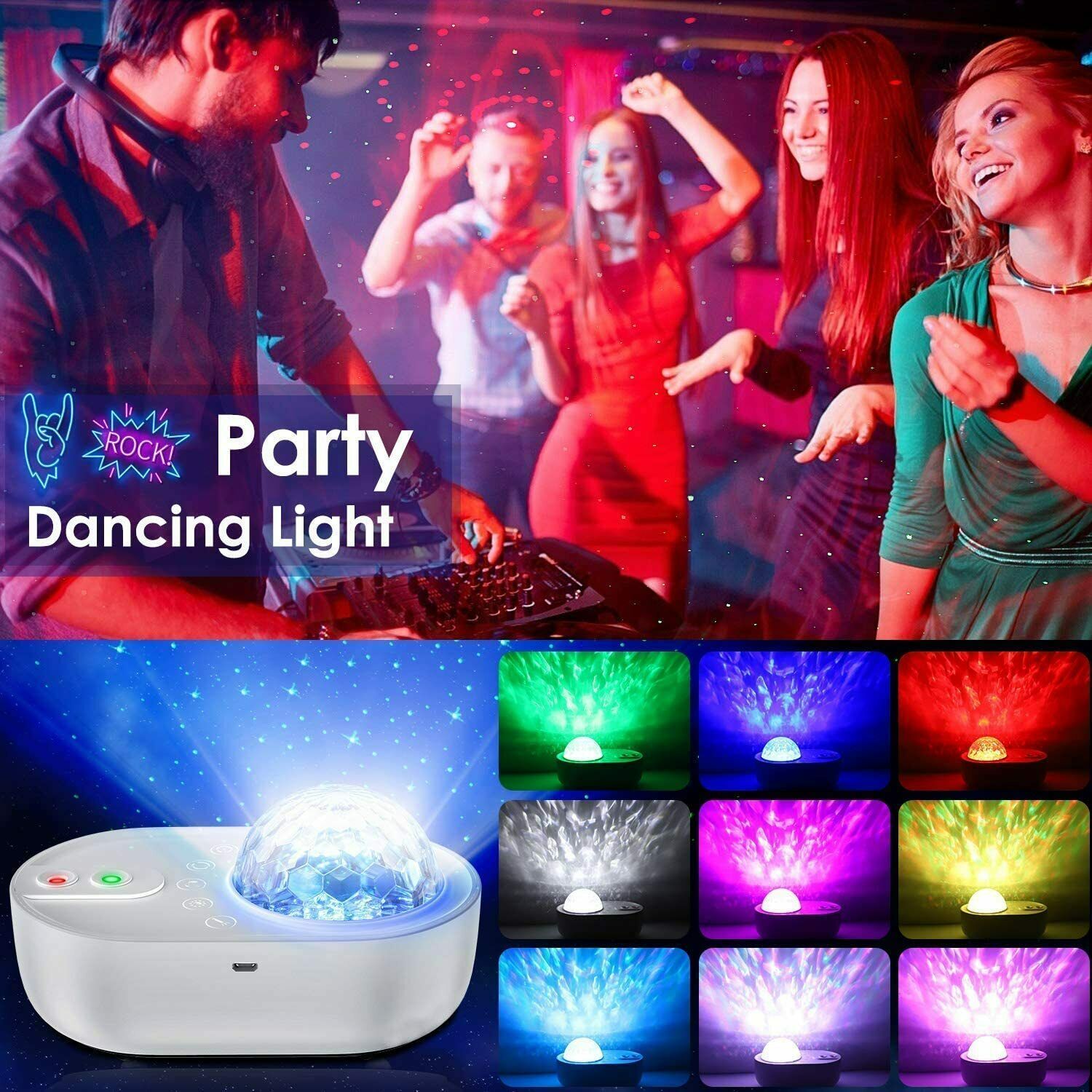 Spaceship Galaxy Night Light Starry Sky Projector USB Bluetooth Lamp for Bedroom