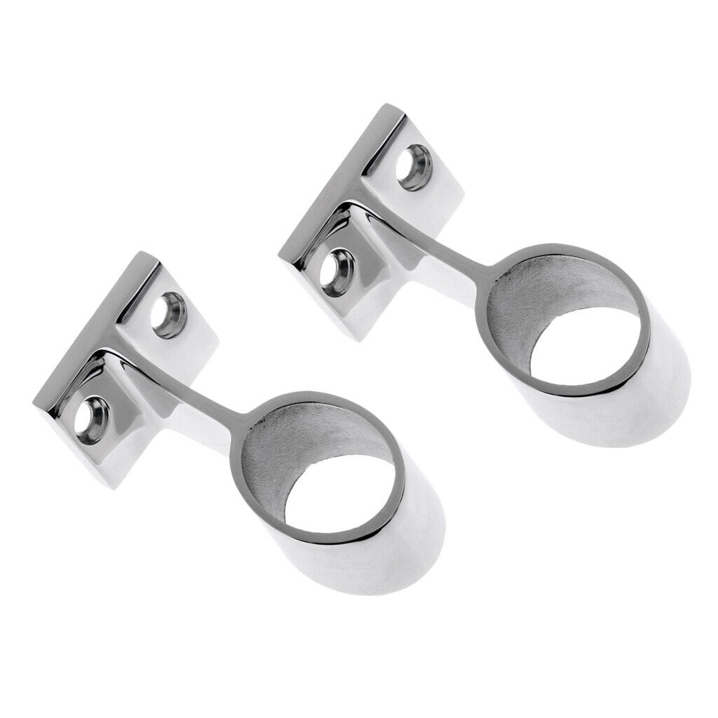 2Pcs Marine Steel Boat Hand Rail Bracket Tube Center Stanchion for Pipe 1"/25mm