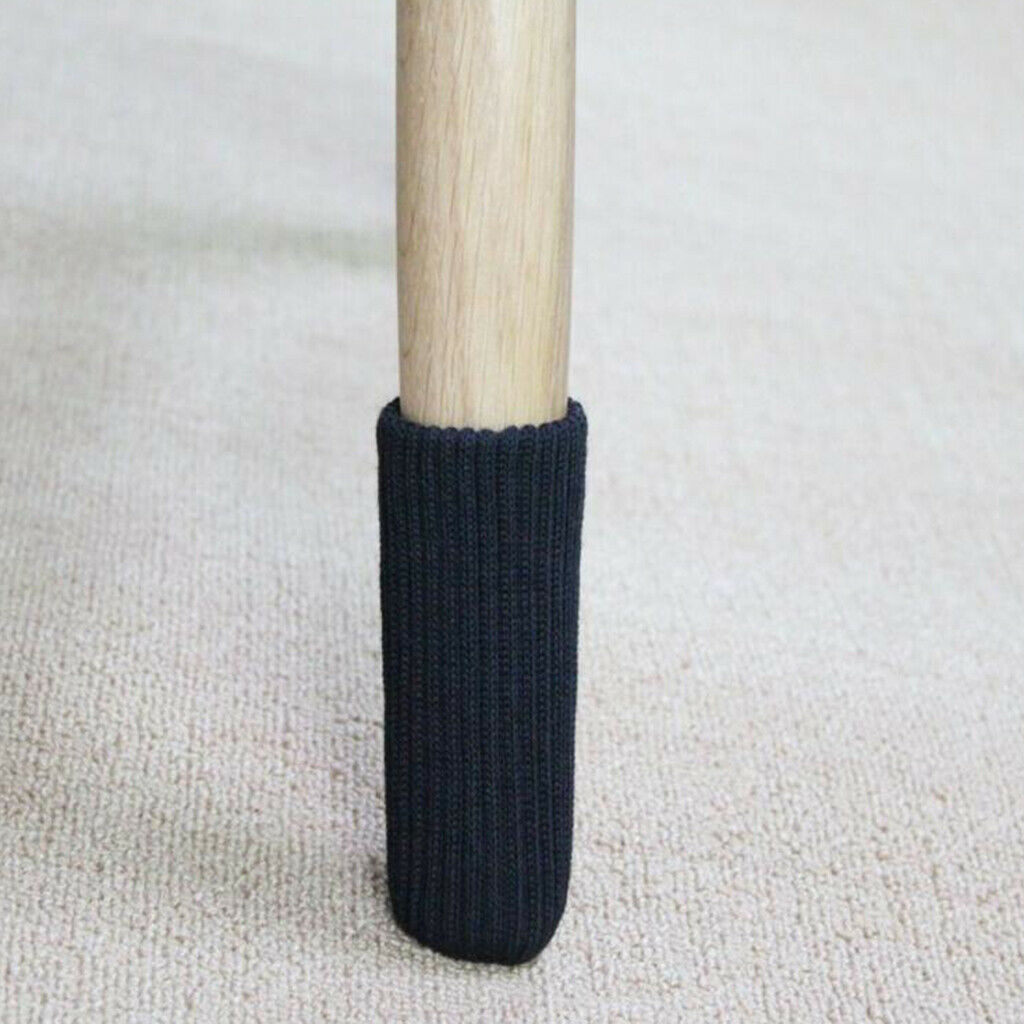 8Pcs for Dia 9-18cm Furniture Sliders Knitted Chair Leg Socks Set -Black