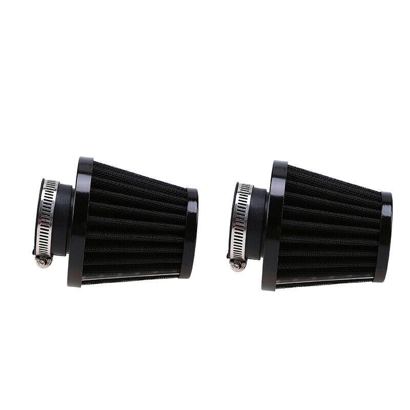 Pair 54mm Air Filter Cleaner Pod Cone Intake Kit Adjustable Universal Black