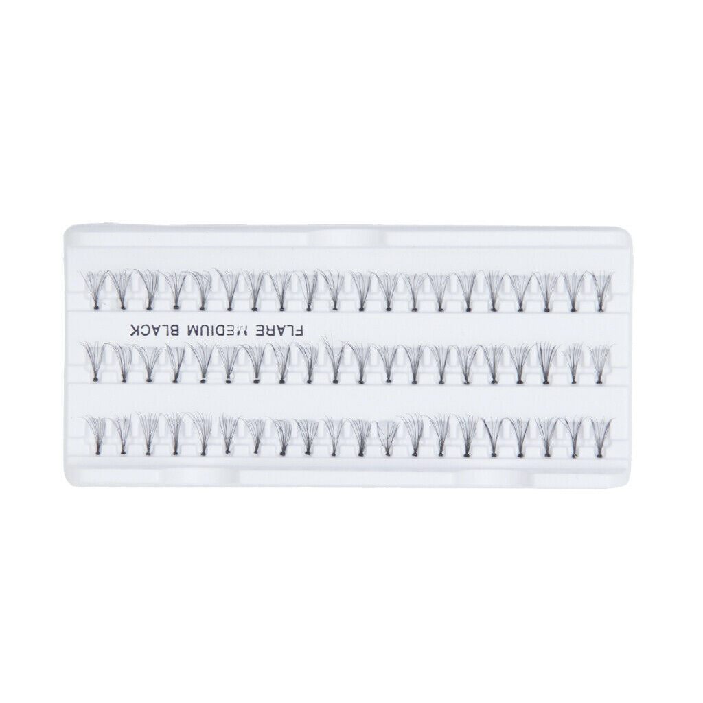 60 Pack Extension False Eyelashes Makeup Long Black Eyelash Cluster 10mm