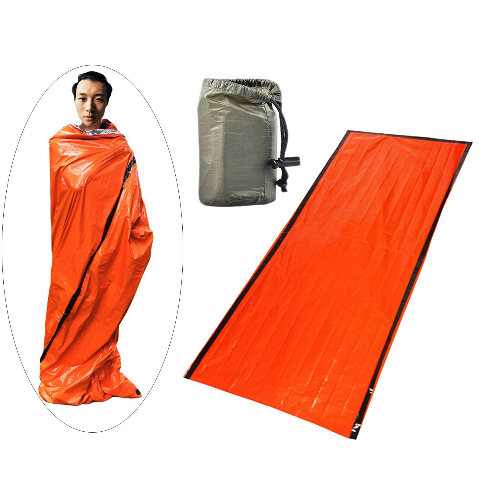 Outdoor Thermal Emergency Sleeping Bags Survival Hiking Blanket Keep Warm Green
