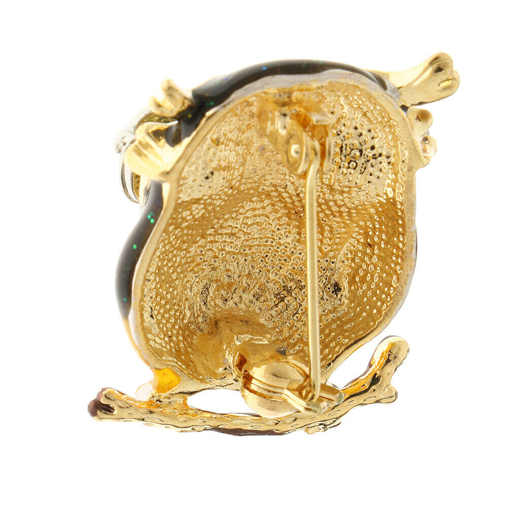 Women Owl Glasses Enamel Brooches Corsage Alloy Brooch White Glasses Frame