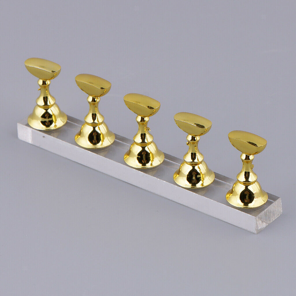 2 set Acrylic Magnetic Nail Tips Practice Display Stands Holders Chessboard