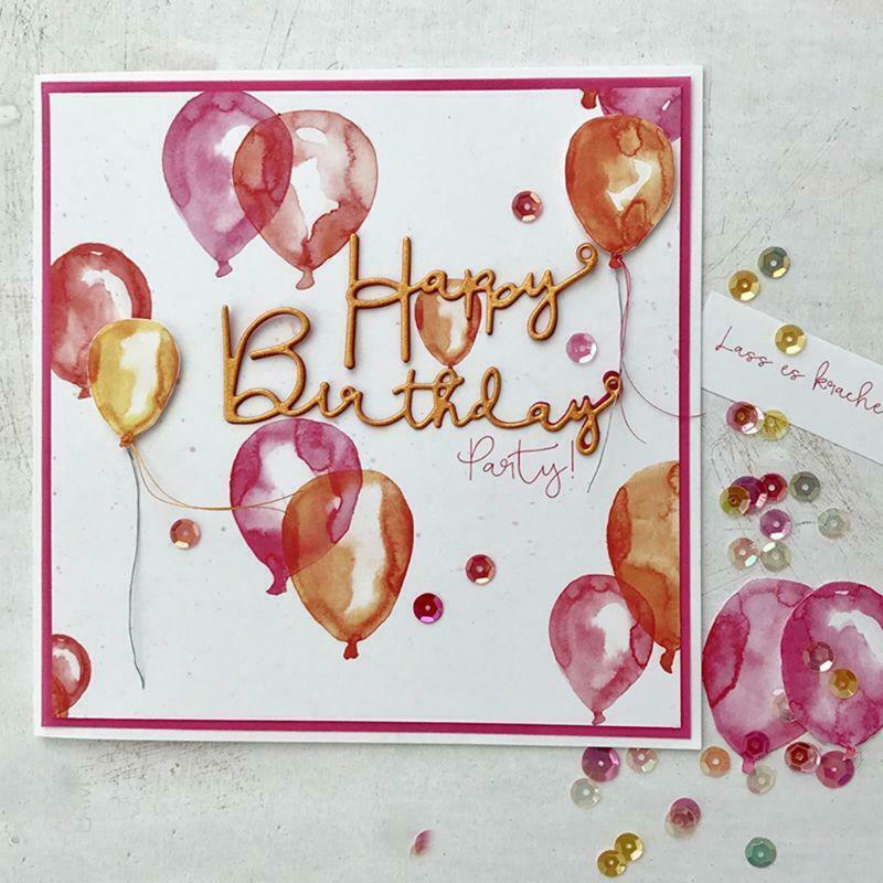 Happy Birthday Metal Cutting Dies Stencil Scrapbooking DIY Album Stamp Embossing