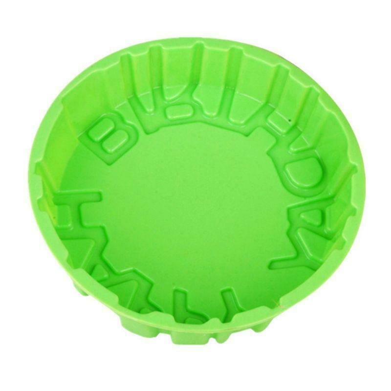 7.9inch Happy Birthday Cake Pan Silicone Mold Round Cheese Pie Tart Bread Mould