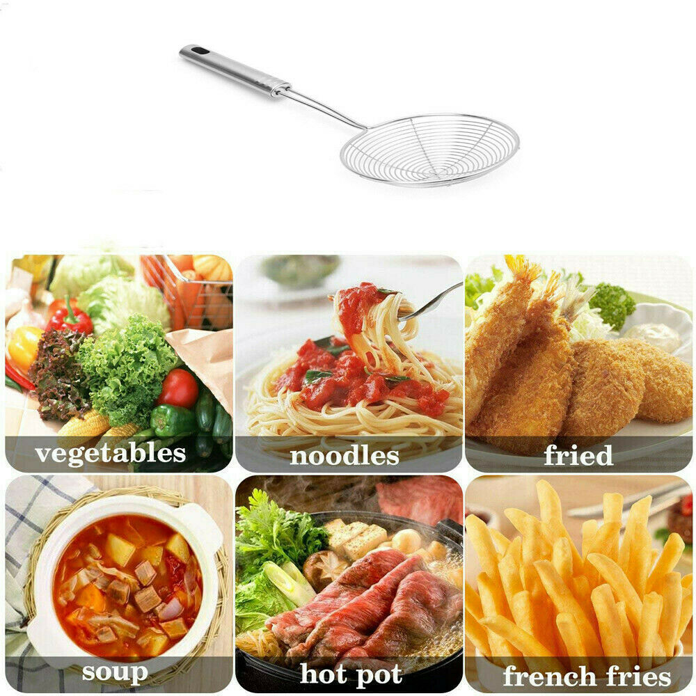 US Strainer Skimmer Stainless Steel Spider Strainer Ladle Kitchen 6 Inches Bowl