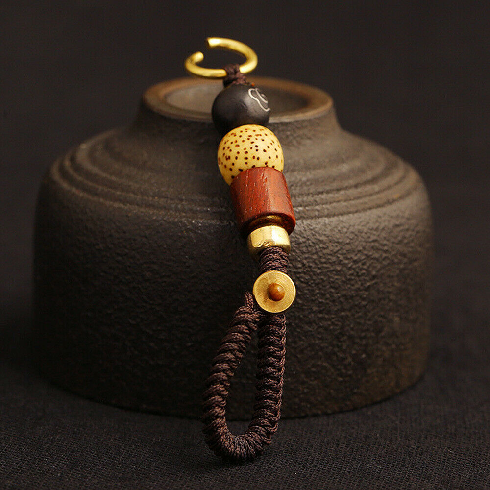 Hand Woven Keychain Rope Beads Lanyard Key Ring Pendant Hanging Accessories Gift