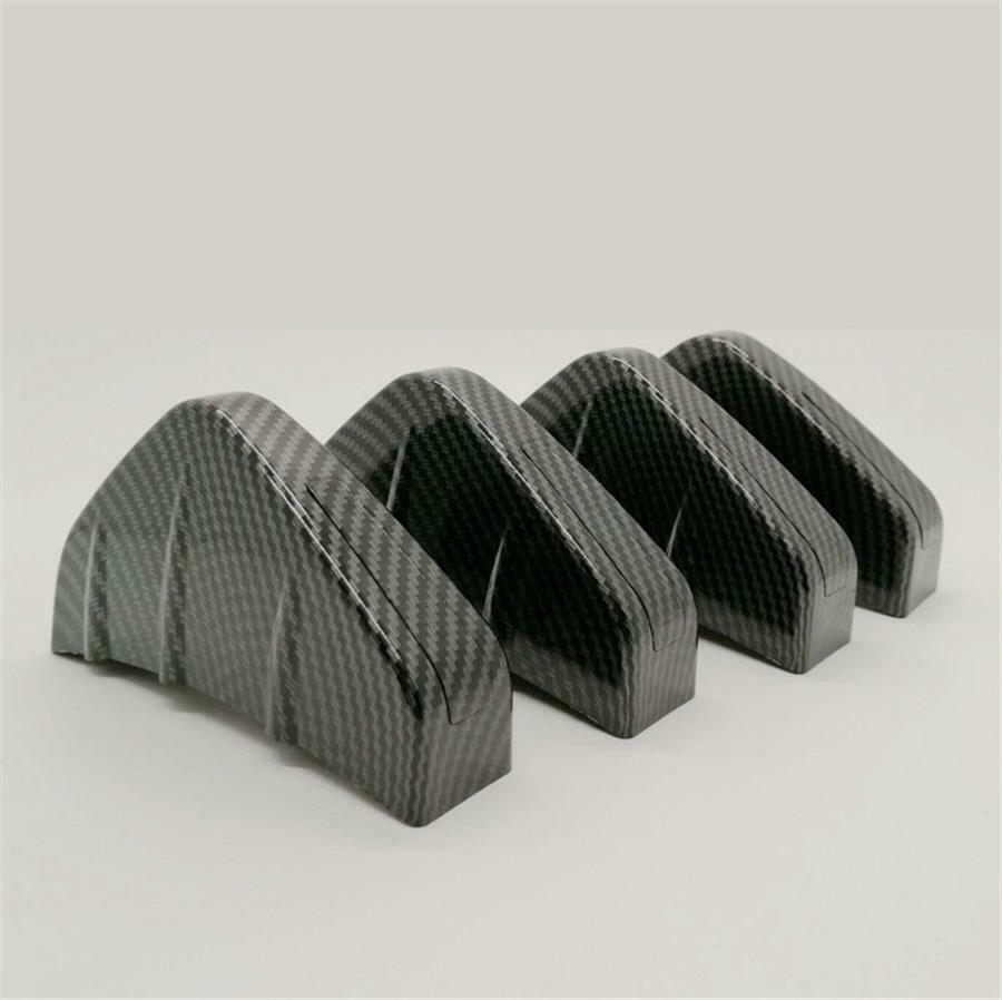 4x Carbon Fiber Style Rear Bumper Diffuser 4 Fin Carbon Fiber Style Anti-crash