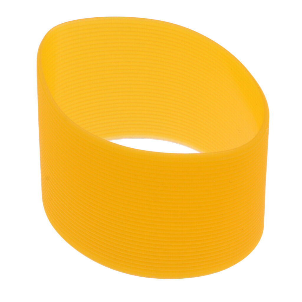 2X Outdoor Silicone Round Non-slip Water Bottle Mug Cup Sleeve Cover orange