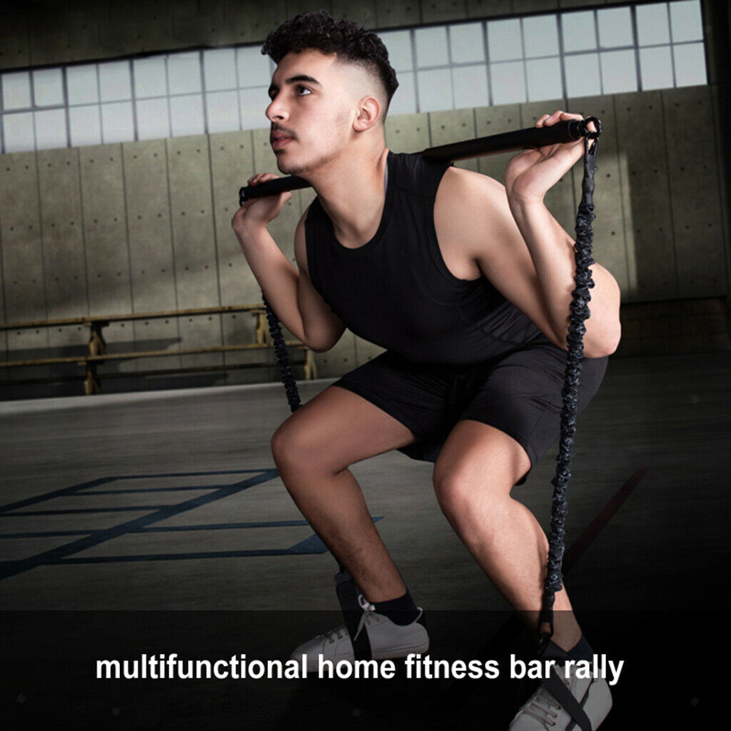 Pilates Bar Home Gym Workout Pull Up Bar Sports Fitness Bar Equipments Black