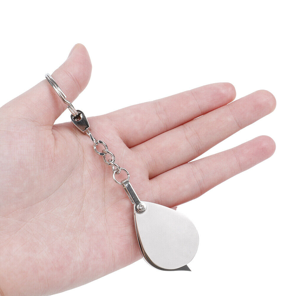Loupe Folding Pocket 10X Magnifier Loupe Magnifying Glass Lens With Keychain TL