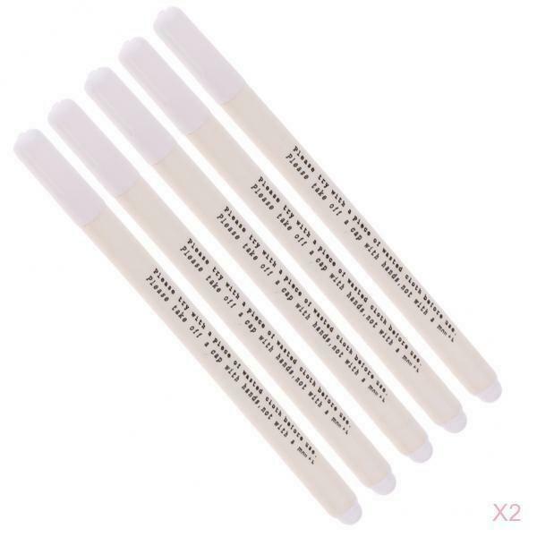 10Pcs White Water Erasable Washable Pen Fabric Marker Sewing Pen Soluble Pen