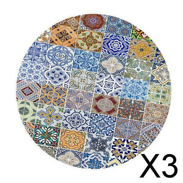 3X Non-slip Round Table Cover Table Cloth Decor J - 120cm (48 Inch)