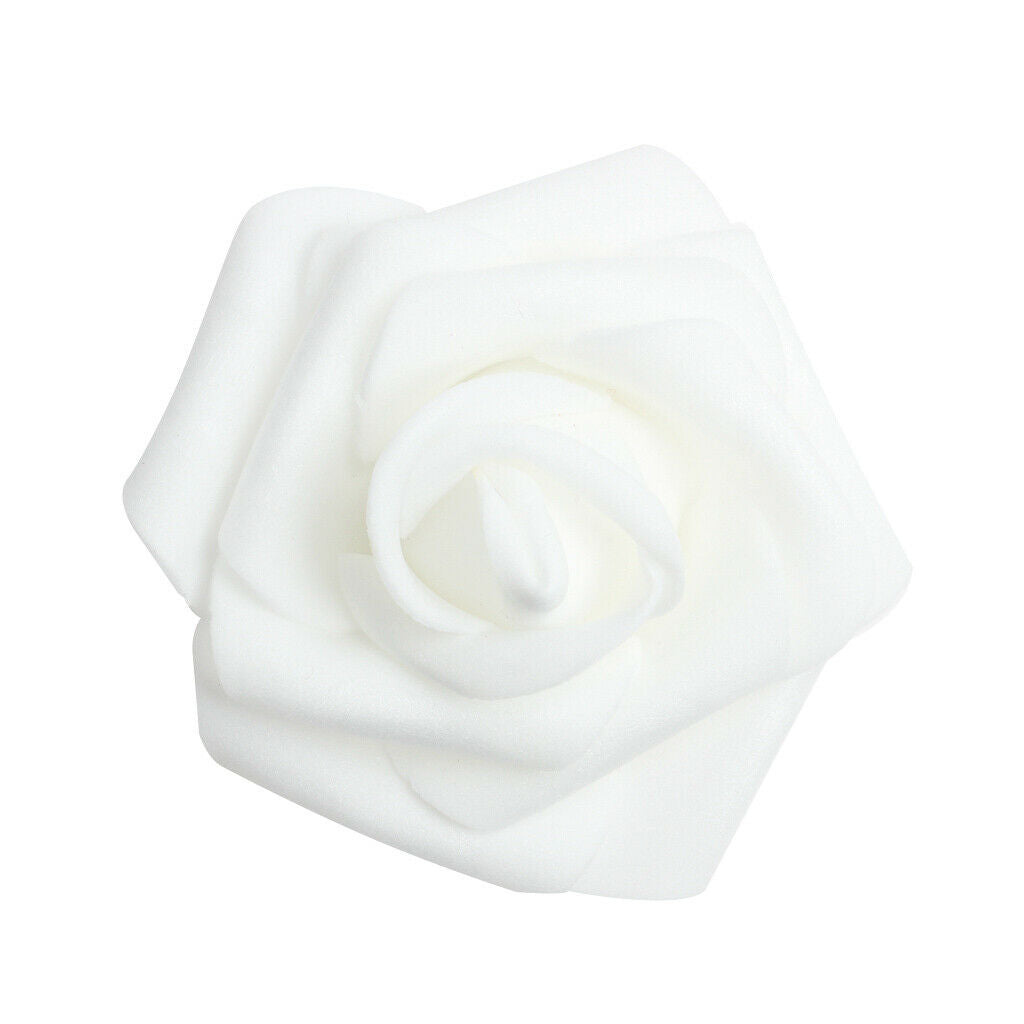 100 Pieces Small Artificial Rose Flower Head Handmade Home Decorations White