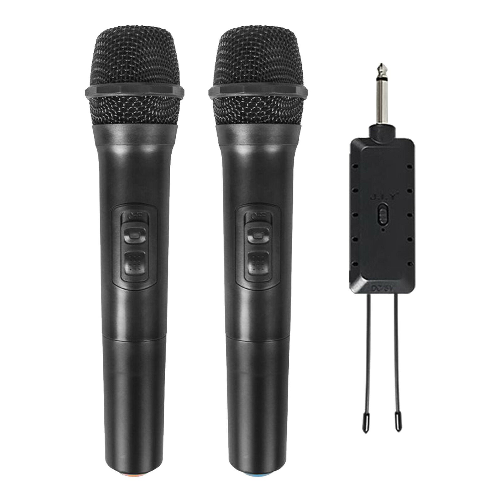 2x Cordless Handheld Microphone System for Home Karaoke, Meeting, Party, Speech,