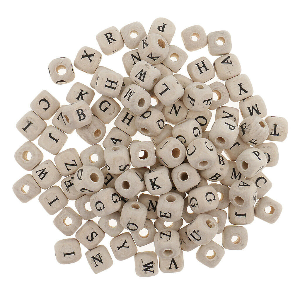 200pcs   Mini   Wooden   Alphabet   Letters   Cube   Beads   for   Jewelry