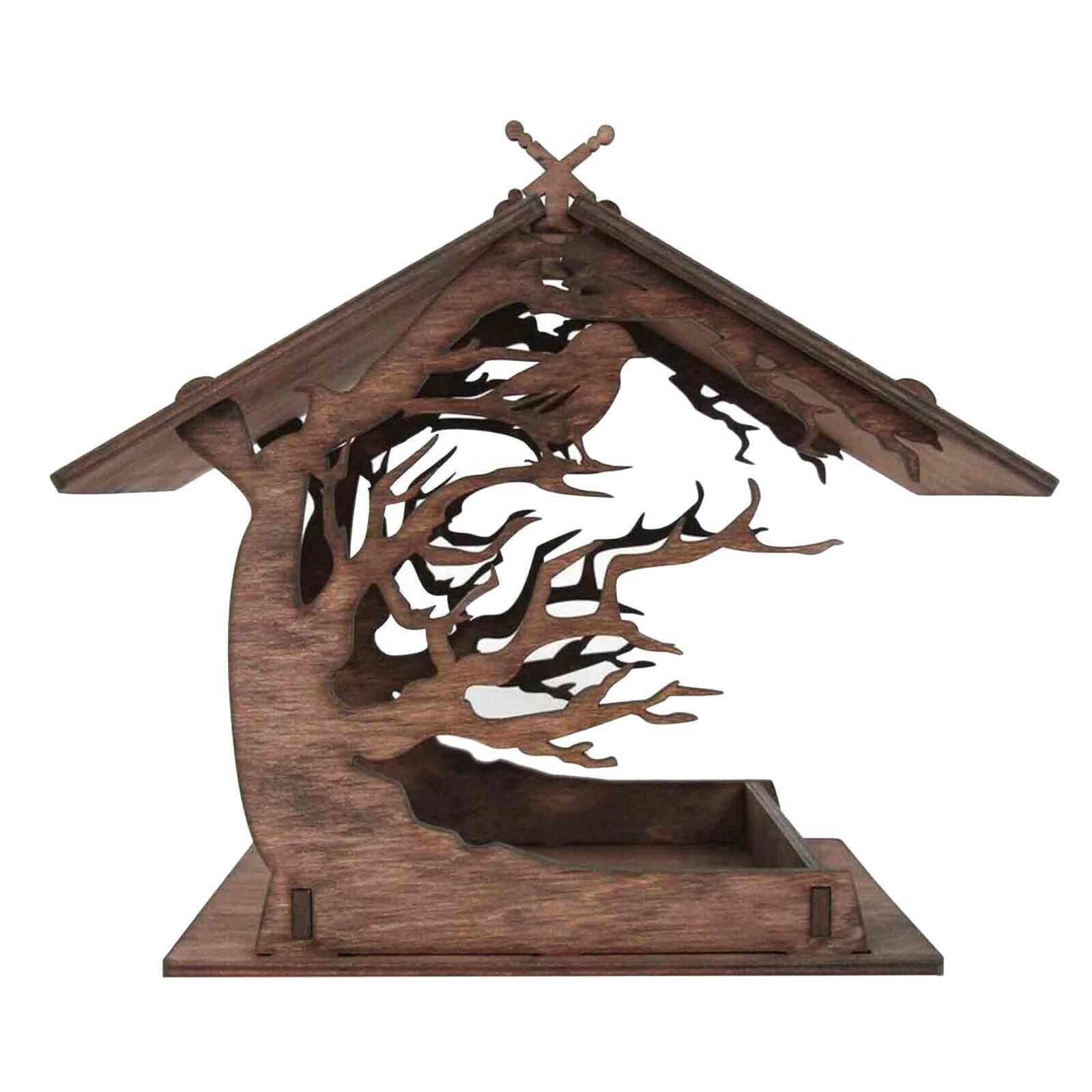 Wood Bird Feeder Hanging Outdoor Ranch Patio Decoration Wildbird Essentials