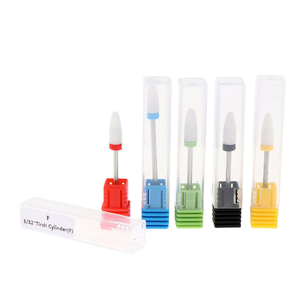 5pcs Manicure Nails Polishing Cuticle Removal Ceramic Nail Art Drill Bit Set