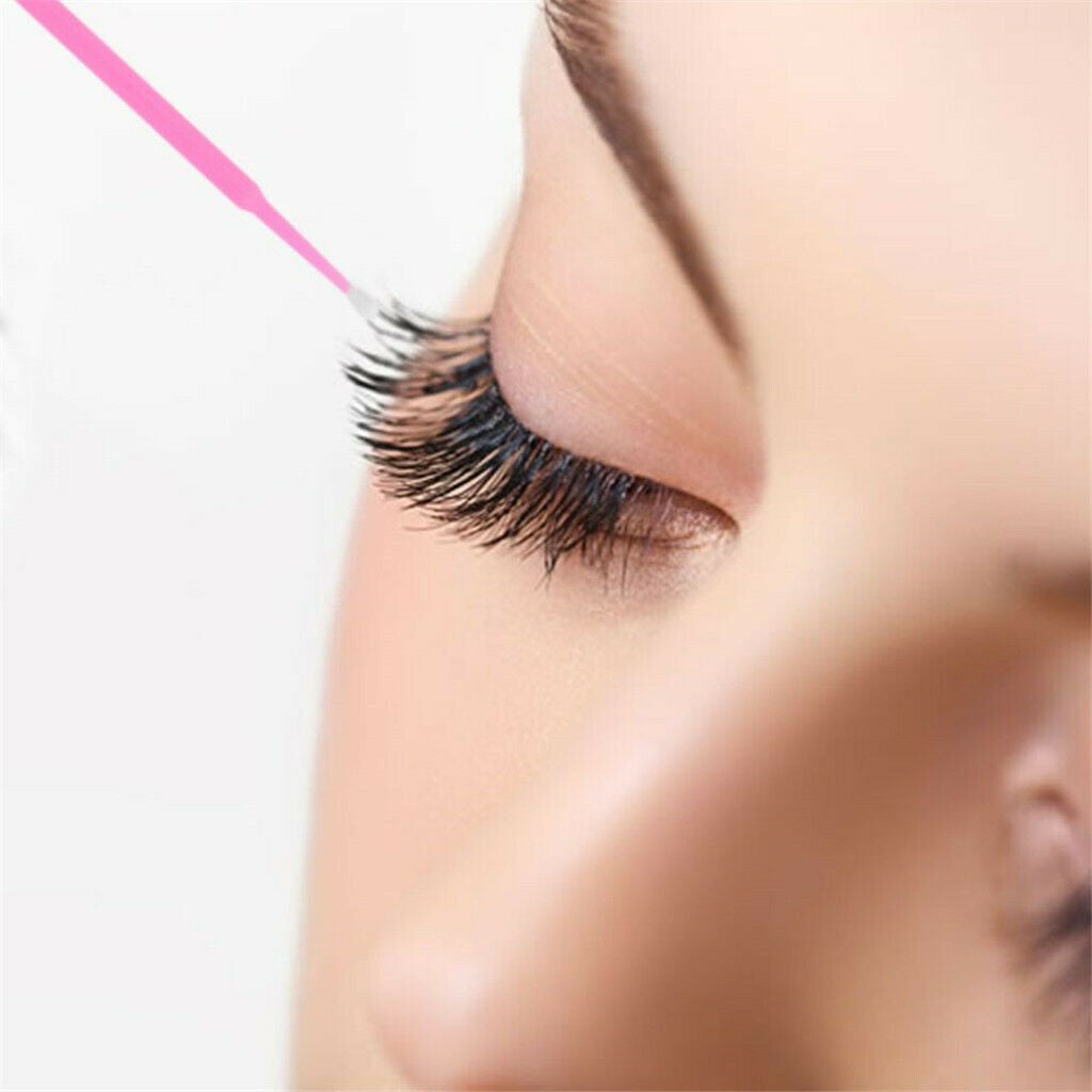 100Pcs Disposable Eyelash Extension   Swabs & Under Eye Pads Pink