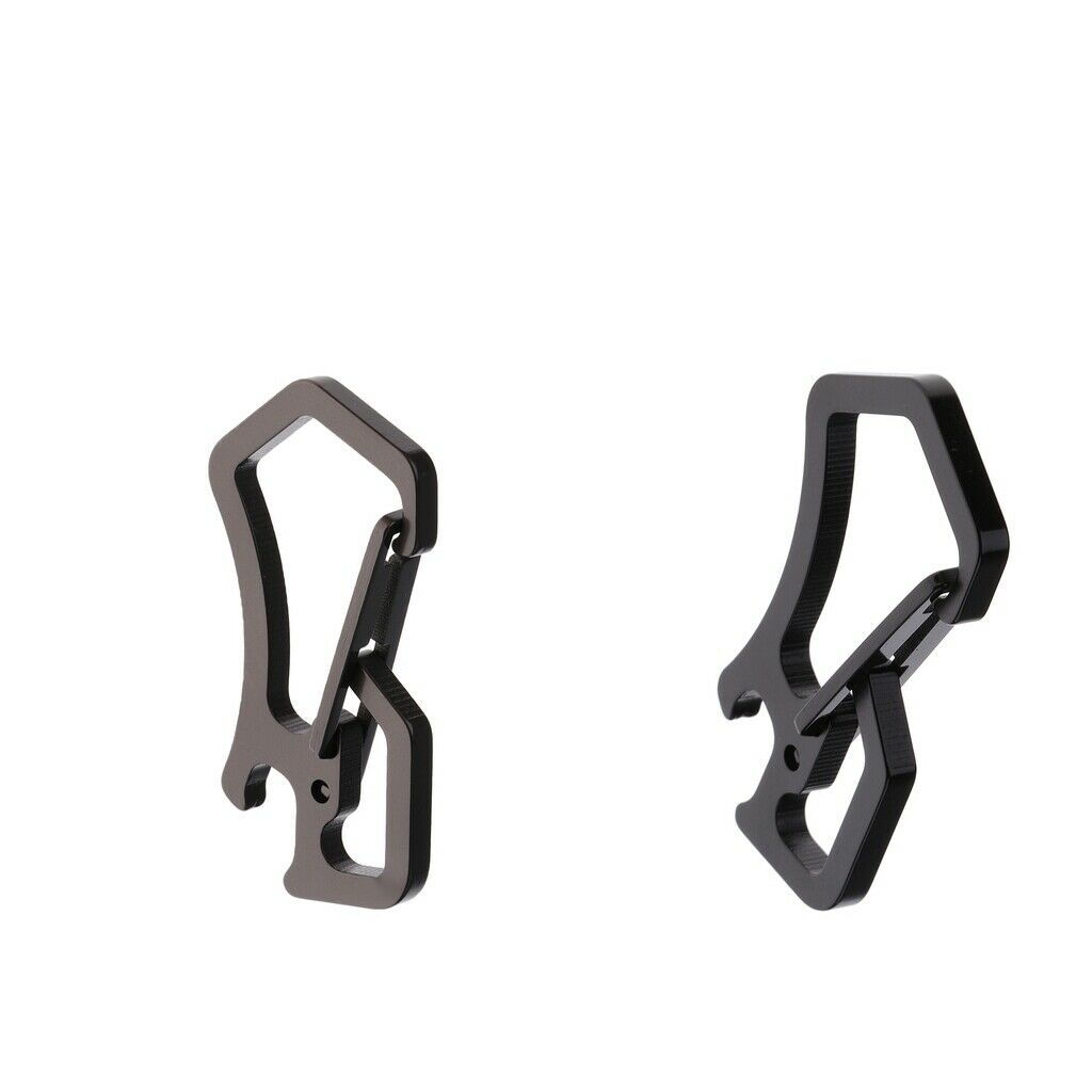 2pcs Stainless Steel Carabiner Key Chain Clip Camping Keyring Multi Functional