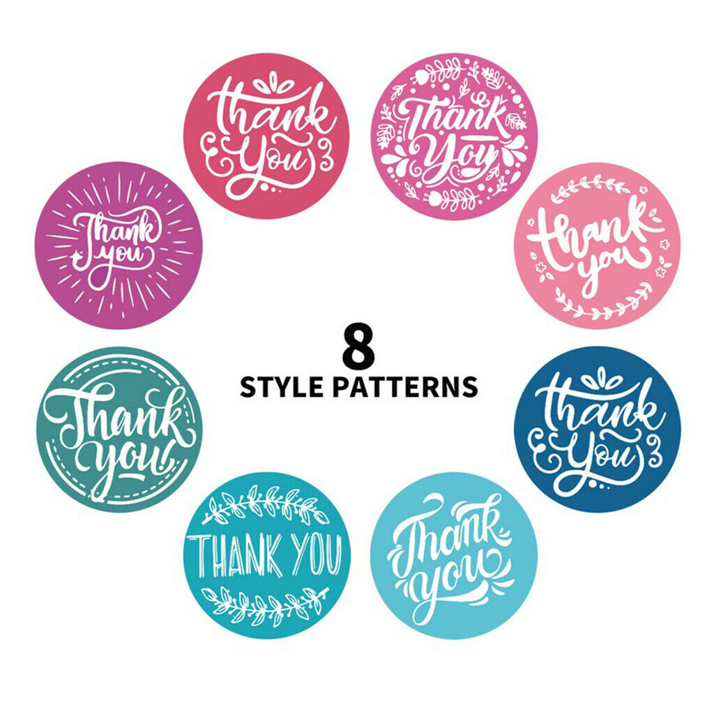 500x Thank You Packaging Sealing Stickers Floral Paper Seals Labels Craft