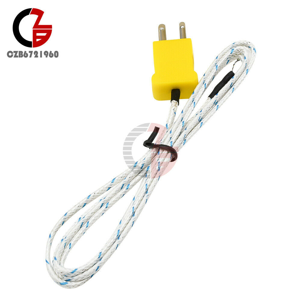 Wire Digital Thermometer 100CM 1M K-type Thermocouple Sensor Probe Test