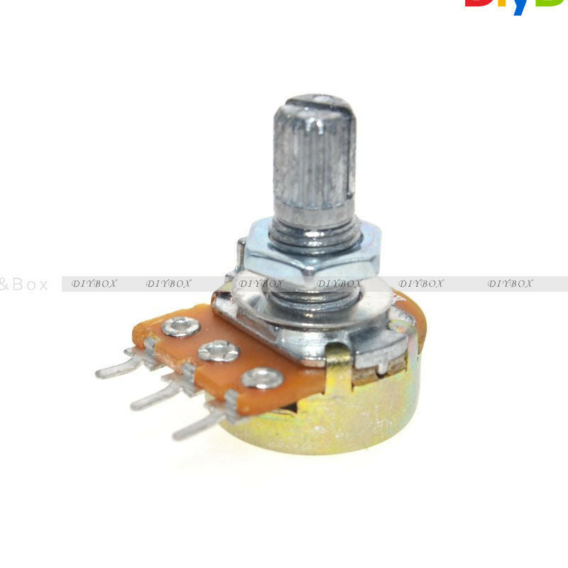 5PCS B20K OHM Linear Taper Rotary Potentiometer 15MM Shaft 3 Pin with Nuts