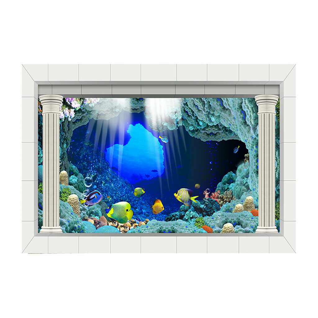 Aquarium Fish Tank Landscape Decor Poster Fish Tank Wall Background 30x61cm