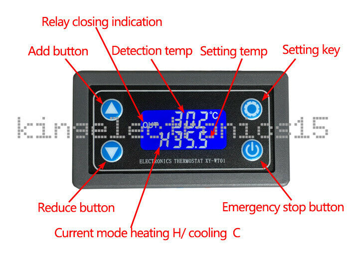 6-30V 10A Thermostat Digital Temperature Controller DThermal Thermocouple