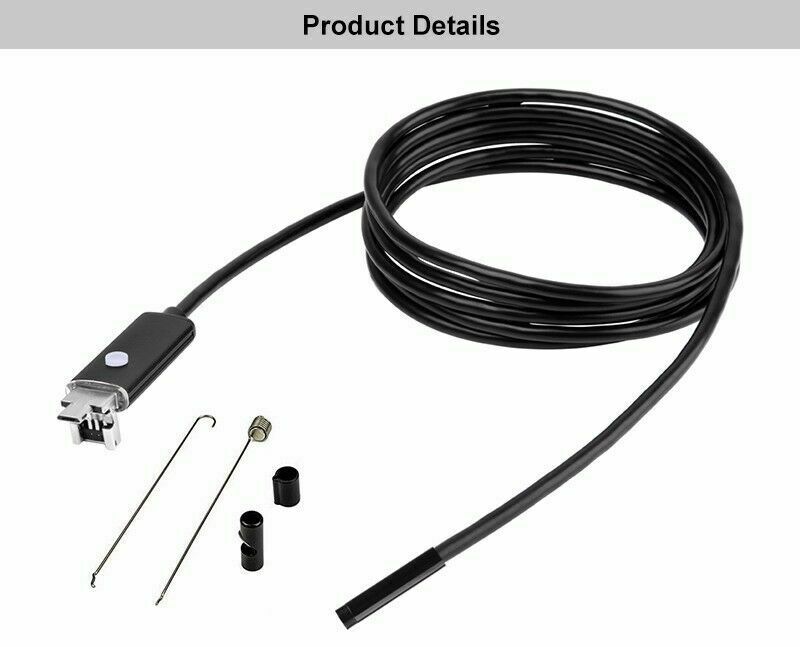 7mm HD 6LED USB Endoscope Car Engine Tube Borescope Inspection Camera Android PC