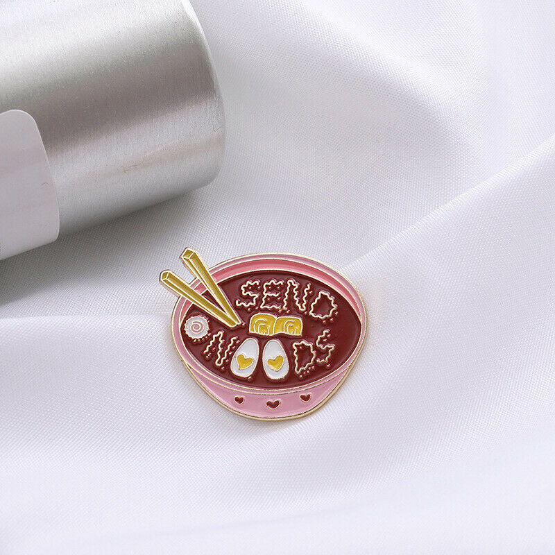 Eggs Ramen Enamel Bowl Noodles Badge Brooches Bag Clothes Lapel pin Badge