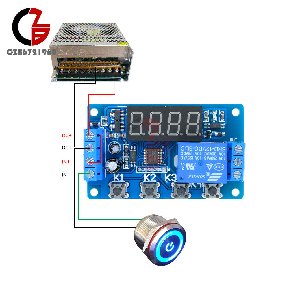 Digital 12V Delay Timer Control Switch LED Display Automation Relay Module