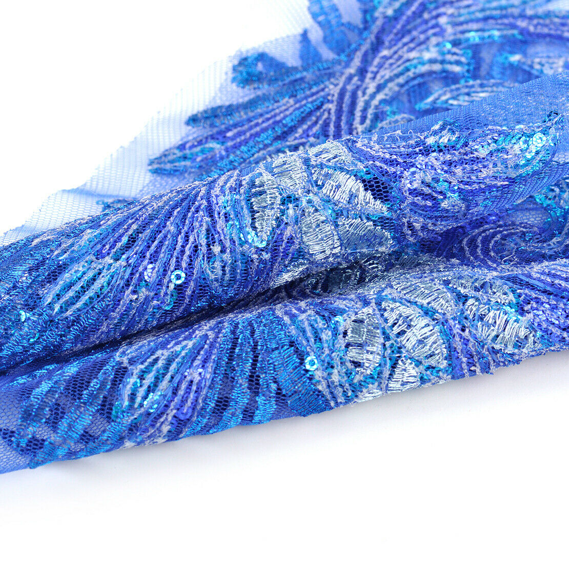 Blue Sequin Patch Embroidery Applique Badge for Dress Clothes Sewing Craft An