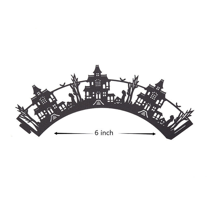 12pcs Halloween Decorations Cupcake Wrappers Case Cake Decorating Hallowe.l8