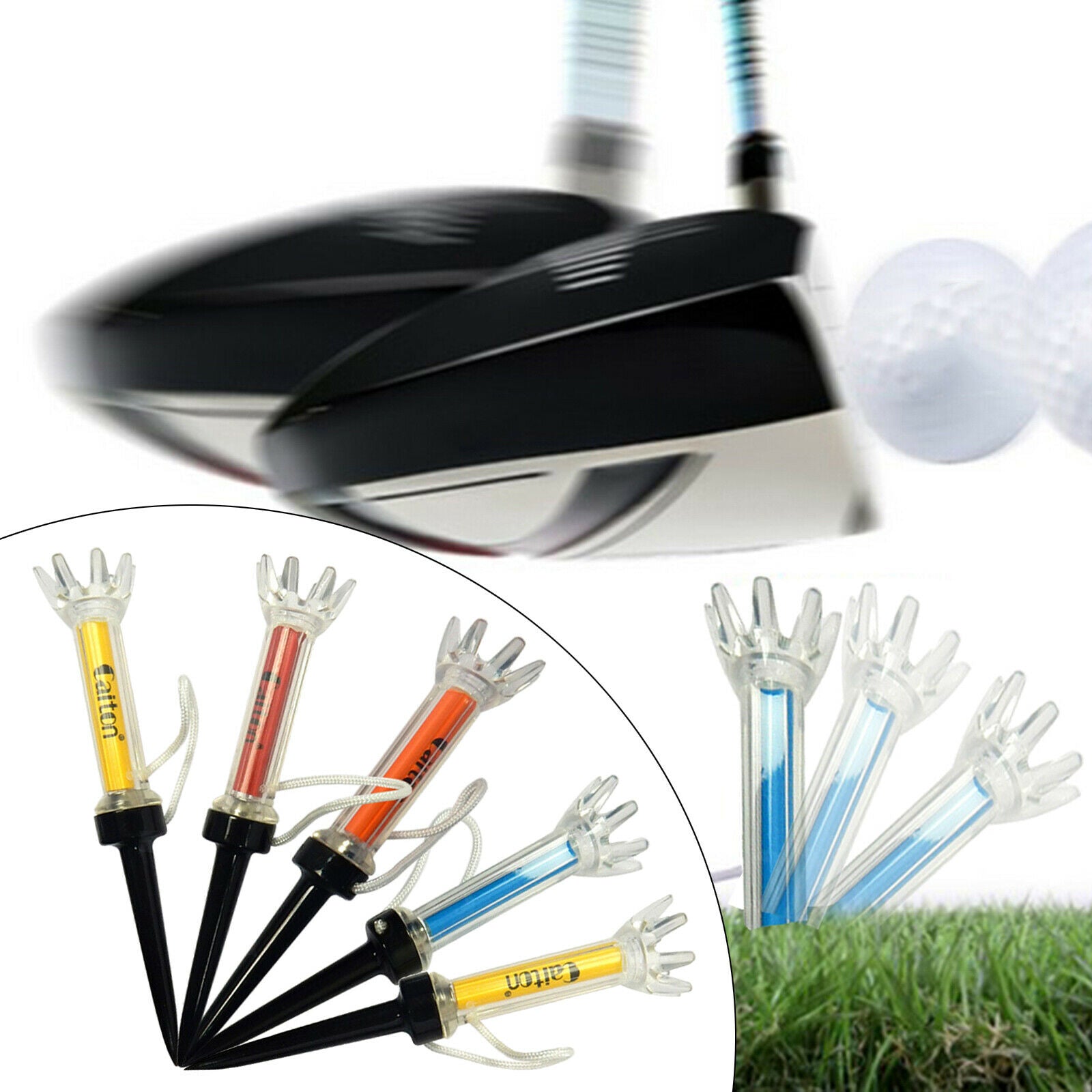 5x 90mm Magnetic Golf Tee Ball Holder Hitting 360° Rotation Tees Tool