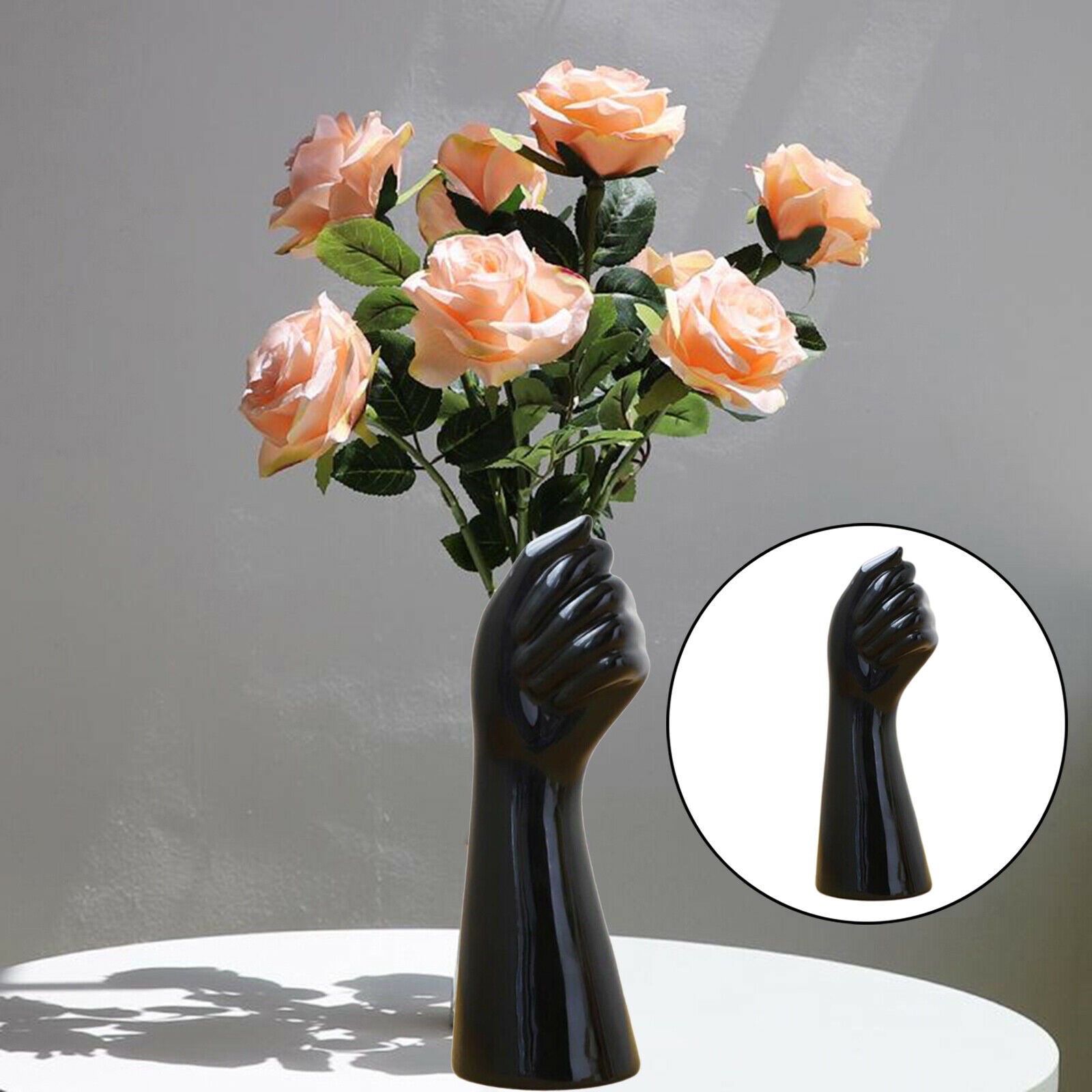 Nordic Ceramic Hand Shape Vase Holder Flower Arrangement Pot Creative Decor