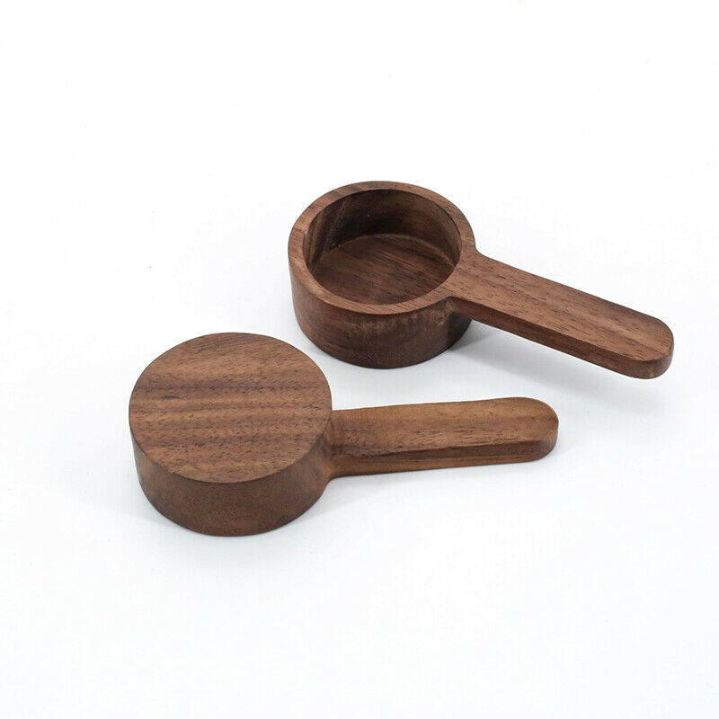 Walnut Wooden Measuring Spoon Scoop Coffee Beans Bar Kitchen Home Baking Too Rf
