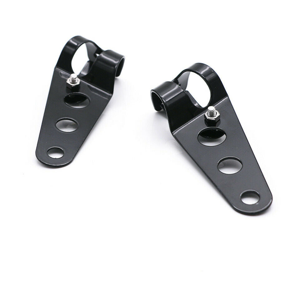 2PCS Universal Motorcycle Headlights Black Bracket with Mounting Accessories