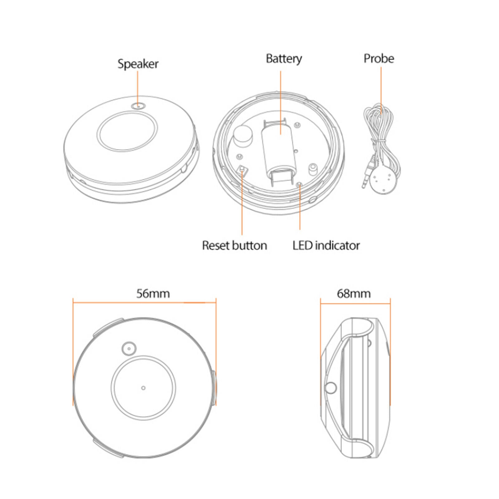 Zigbee Water Leak Sensor Remote Control High Sensitive Smart Home for Safety