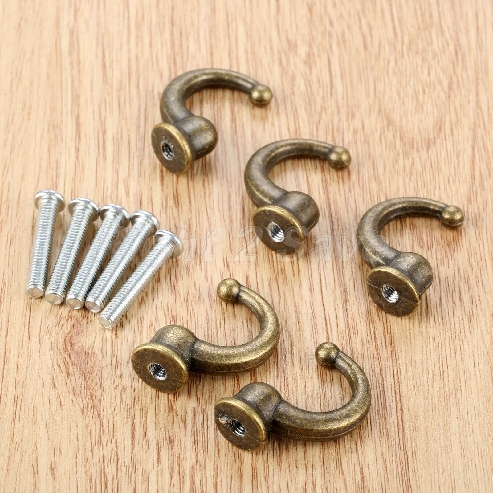 5pcs Wall Mounted Bathroom Kitchen Door Hook Towel Clothes Hat Hanger 11mm*29mm
