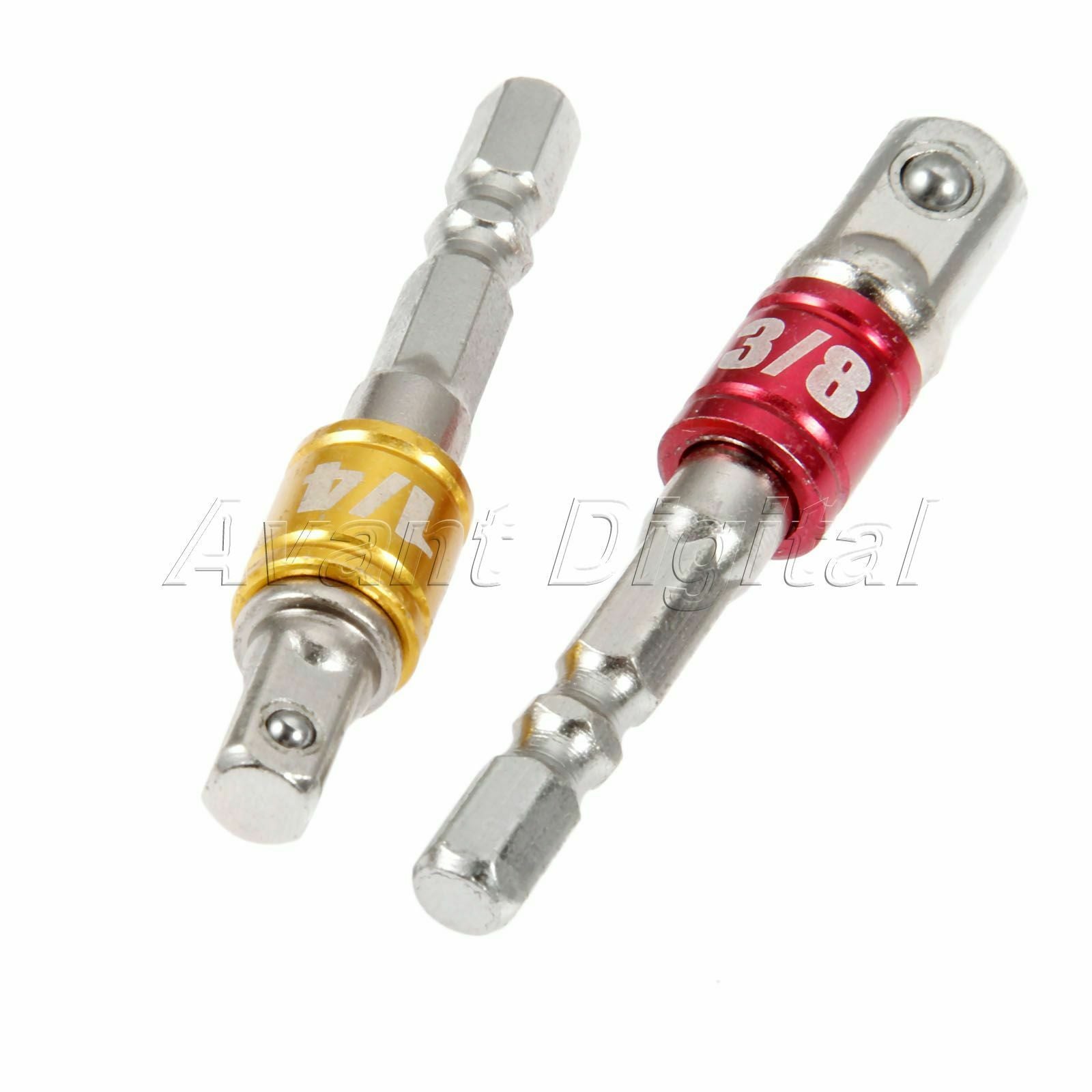 3Pcs Socket Bit Adapter Drill Aluminum Alloy Hex Shank 1/4" 3/8" 1/2" Driver Kit